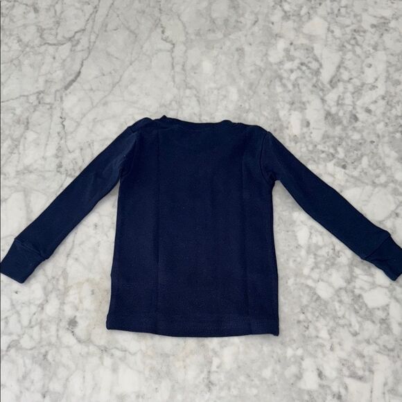 Carter’s Navy Pajama Set with Striped Pants 18M - Picture 2 of 5